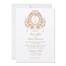 Franse Rococo Roos Monogram Huwelijk