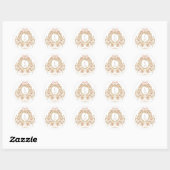 Franse Rococo Roos Monogram Huwelijk Ronde Sticker (Vel)