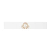 Franse Rococo Roos Monogram Huwelijk Uitnodigingen Wikkel (Vlak)