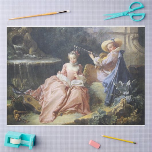 Franse  Rococo schilderij Decoupage Tissuepapier (Craft)