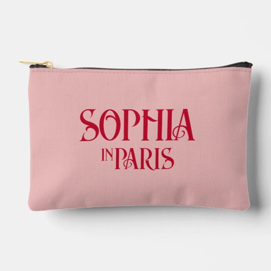Franse rode aangepaste naam in Parijs Dusty Pink Etui (Voorkant)