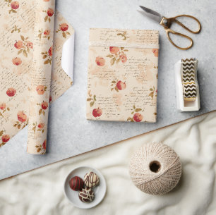 Franse Rode Appels Bruidscadeau Cadeaupapier