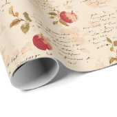 Franse Rode Appels Bruidscadeau Cadeaupapier (Rol Hoek)