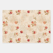 Franse Rode Appels Bruidscadeau Inpakpapier Vel (Voorkant)