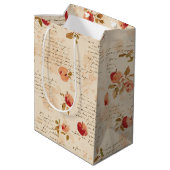 Franse Rode Appels Bruidscadeau Medium Cadeauzakje (Achterkant Gekanteld)