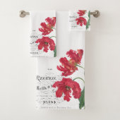 Franse rode florale bad handdoek (Insitu)