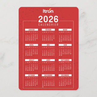 Franse Rode Kalender 2026 Informatiekaartje