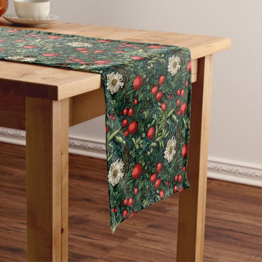  Franse rode kerst nostalgie Lange Tafelloper (Voorbeeld)