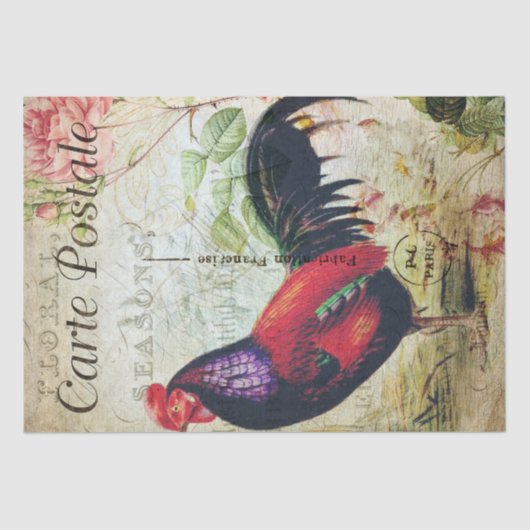 Franse rode roodrooster tissuepapier (Voorkant)