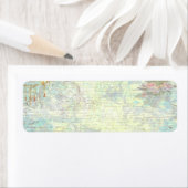 Franse rollen en roze rozen retour adres label (Insitu)