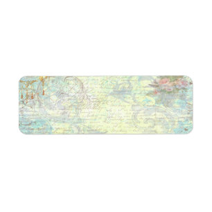 Franse rollen en roze rozen retour adres label