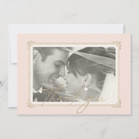 Franse Romance bruiloft Bedankt Blush ID870 (Voorkant)