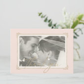 Franse Romance bruiloft Bedankt Blush ID870 (Staand voorkant)