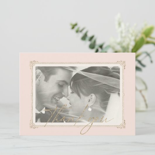 Franse Romance bruiloft Bedankt Blush ID870 (Staand voorkant)