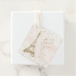 Franse Romance bruiloft Bedankt Blush ID870 Bedankjes Labels