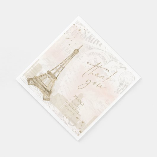 Franse Romance bruiloft Bedankt Blush ID870 Servet (Hoek)