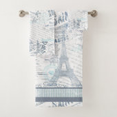  Franse Romance Collage Blue ID226 Bad Handdoek (Insitu)