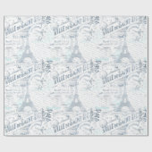  Franse Romance Collage Blue ID226 Cadeaupapier (Vlak)