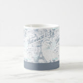 Franse Romance Collage Blue ID226 Koffiemok (Center)