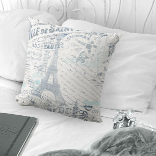  Franse Romance Collage Blue ID226 Kussen
