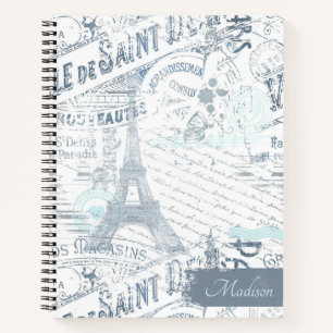 Franse Romance Collage Blue ID226 Notitieboek