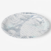  Franse Romance Collage Blue ID226 Papieren Bordje (Gekanteld)