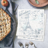 Franse Romance Collage Blue ID226 Servet