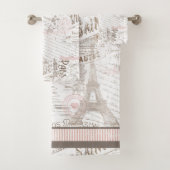 Franse Romance Collage Pink ID226 Bad Handdoek (Insitu)