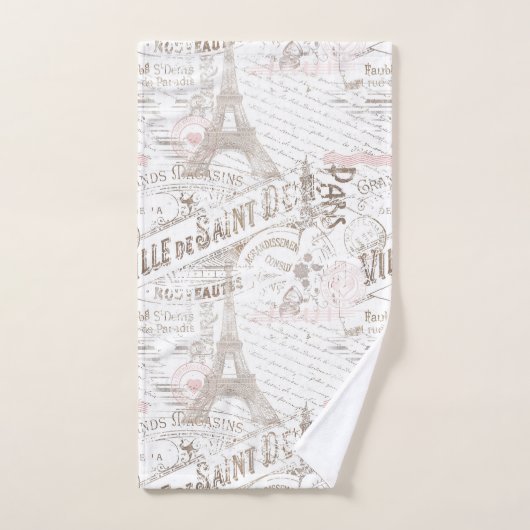  Franse Romance Collage Pink ID226 Bad Handdoek (Handdoek)