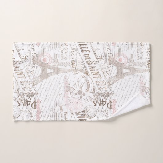 Franse Romance Collage Pink ID226 Bad Handdoek (Handdoek)