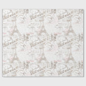  Franse Romance Collage Pink ID226 Cadeaupapier (Vlak)