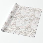  Franse Romance Collage Pink ID226 Cadeaupapier (Uitgerold)