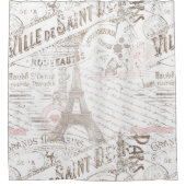  Franse Romance Collage Pink ID226 Douchegordijn (Voorkant)