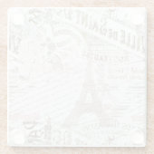  Franse Romance Collage Pink ID226 Glazen Onderzetter (Achterkant)