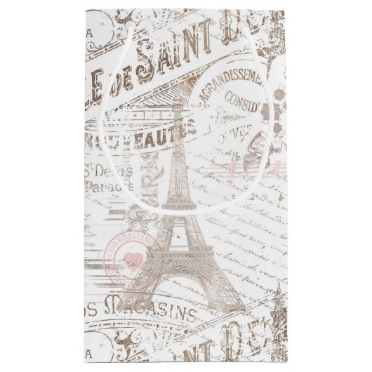  Franse Romance Collage Pink ID226 Klein Cadeauzakje (Achterkant)