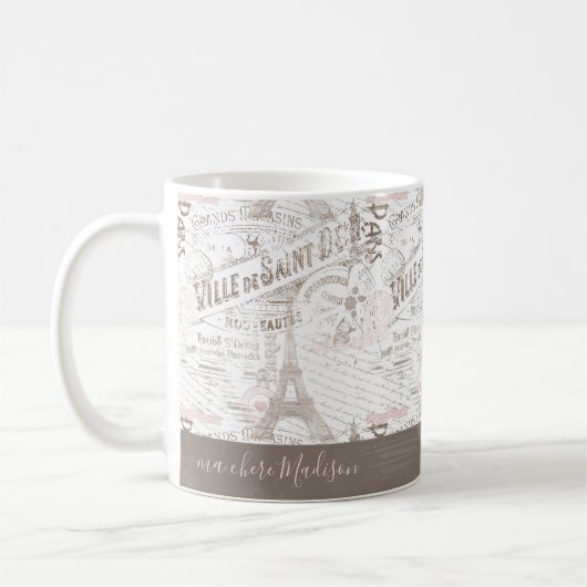  Franse Romance Collage Pink ID226 Koffiemok (Links)