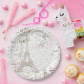  Franse Romance Collage Pink ID226 Papieren Bordje (Feest)