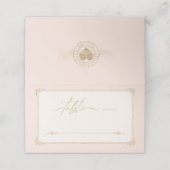 Franse Romance Heart Wedding Gold ID870 Plaatskaartje (Buitenkant ongevouwen)