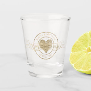 Franse Romance Heart Wedding Gold ID870 Shot Glas