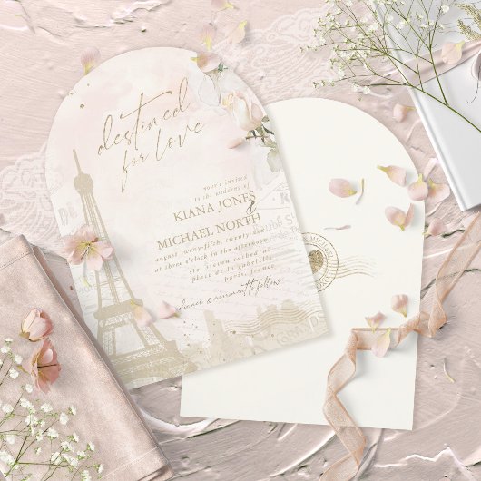 Franse Romance Wedding Blush Arch ID870 Kaart