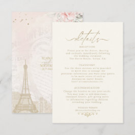 Franse Romance Wedding Details Blush ID870 Informatiekaartje