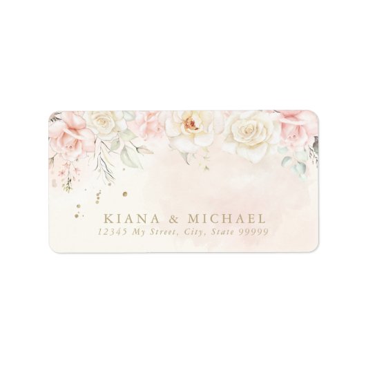 Franse Romance Wedding Floral Blush ID870 Etiket (Voorkant)