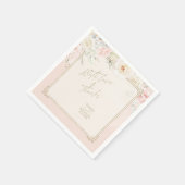 Franse Romance Wedding Floral Lijst Blush ID870 Servet (Hoek)