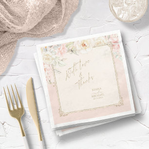 Franse Romance Wedding Floral Lijst Blush ID870 Servet