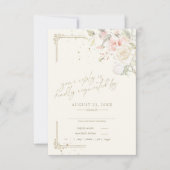 Franse Romance Wedding ID870 RSVP Kaartje (Voorkant)
