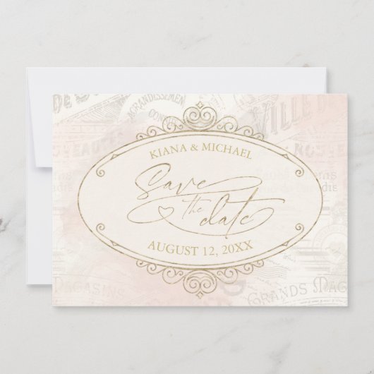 Franse Romance Wedding ID870 Save The Date (Voorkant)