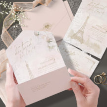 Franse Romance Wedding RSVP Blush ID870