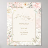 Franse Romance Wedding Welcome Blush ID870 Poster (Voorkant)