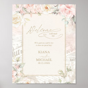 Franse Romance Wedding Welcome Blush ID870 Poster