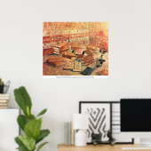 Franse romans en glas met Roos - van Gogh Poster (Thuiskantoor)